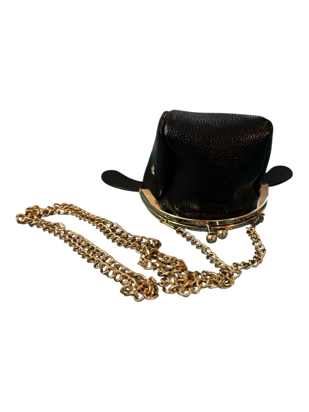 Whale-Shaped Black Key & Card Holder with Gold Chain - Picture 4 of 6